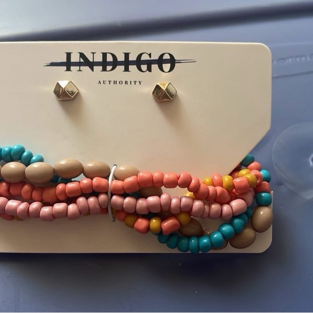 Indigo Multicolor Beaded Bracelet Set